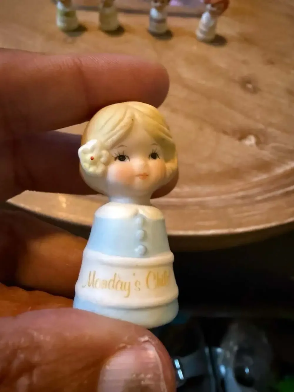 Enesco Days of the Week Porcelain Thimbles Set